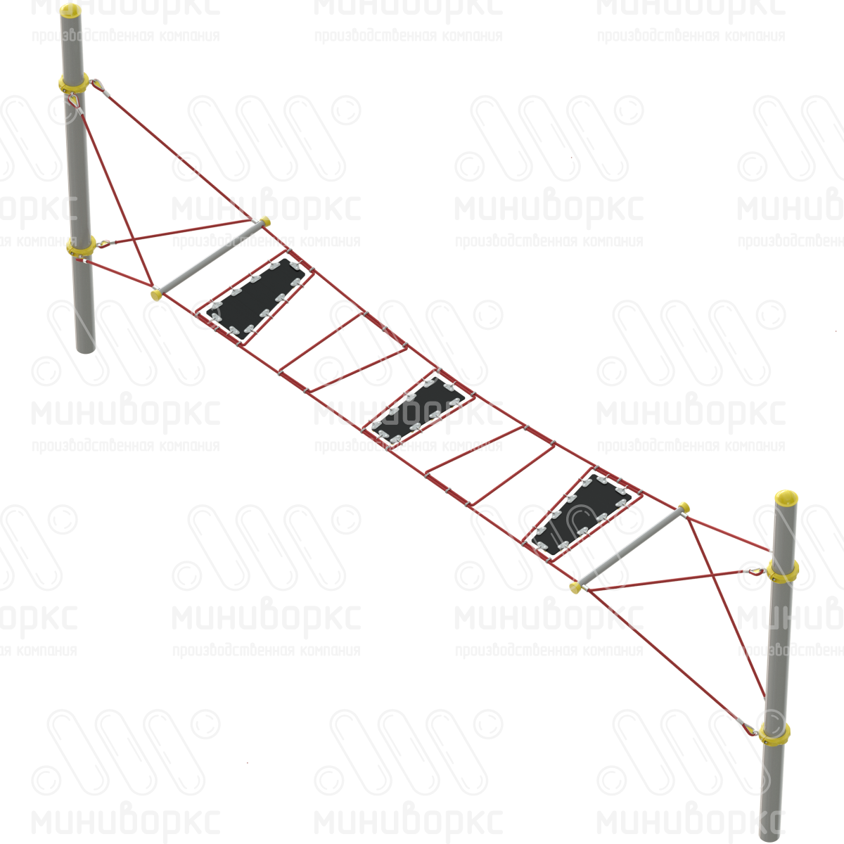 Переход с резиной, канатная часть из армированного шестипрядного каната Ø16 мм, цвет бежевый/черный – M-1331.20-61 - 3