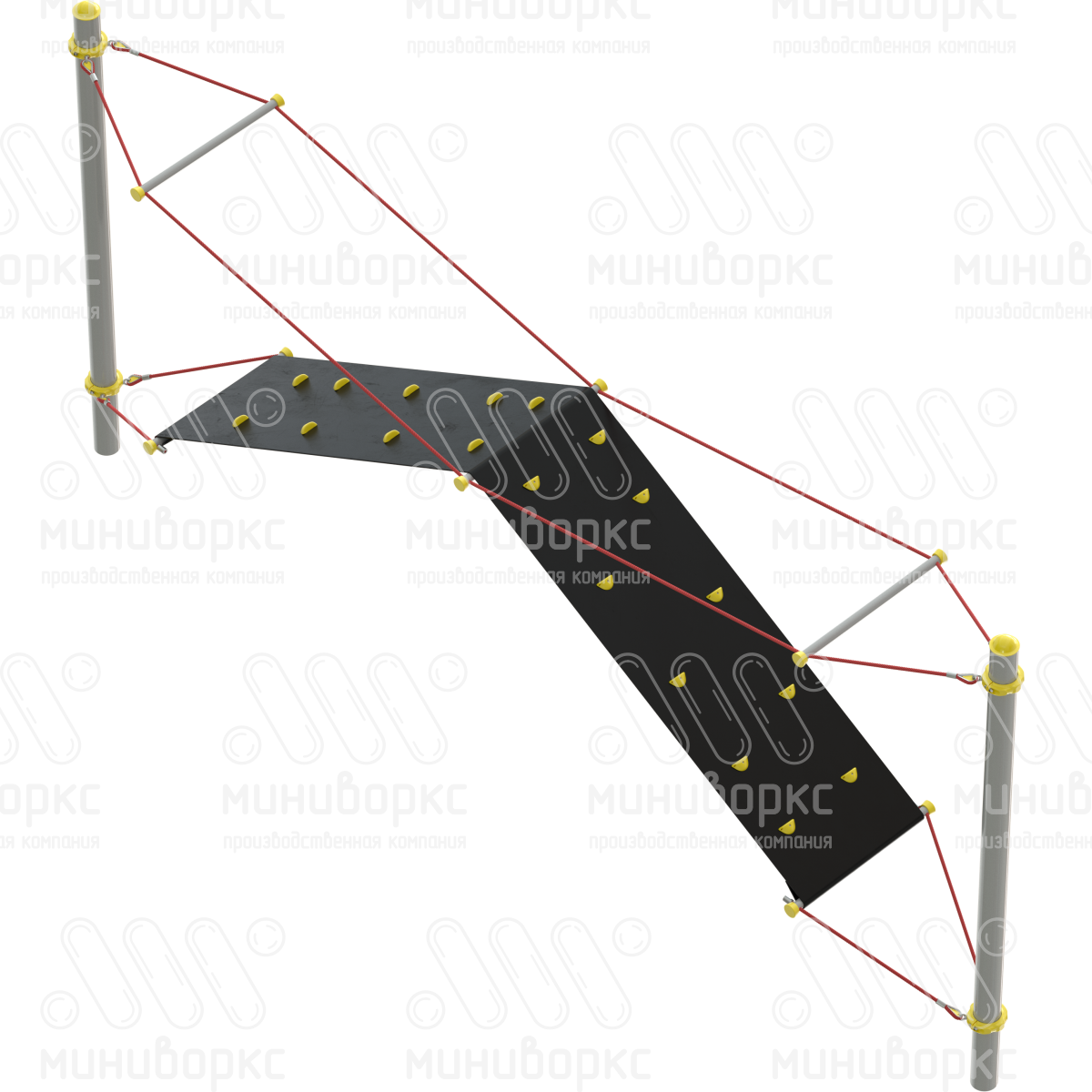 Переход Скалодромный, канатная часть из армированного шестипрядного каната Ø16 мм, цвет бежевый/черный – M-0399.20-61 - 1