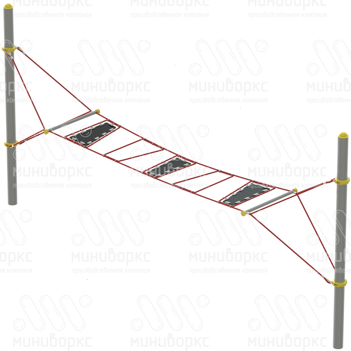 Переход с резиной, канатная часть из армированного шестипрядного каната Ø16 мм, цвет бежевый/черный – M-1331.20-61 - 1
