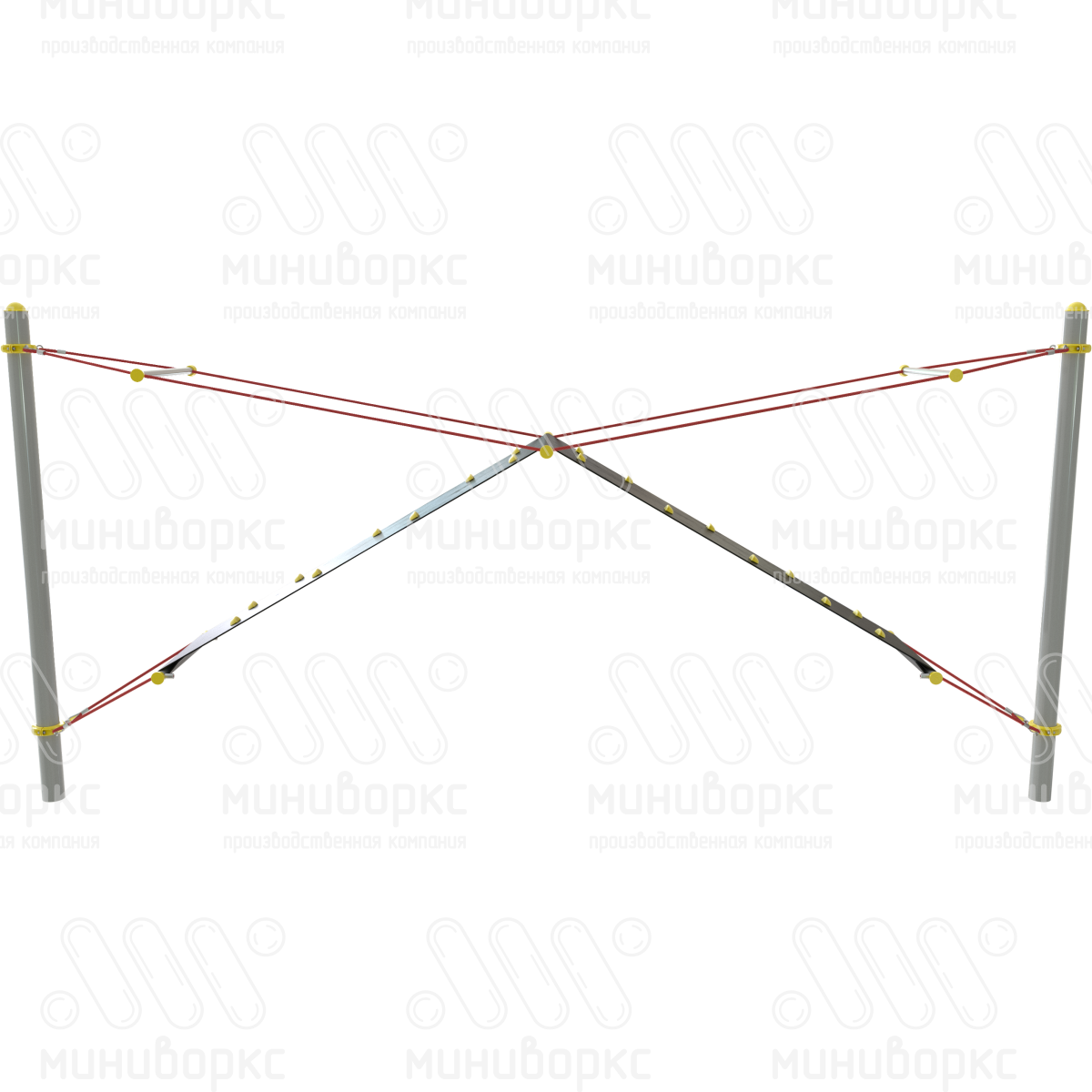 Переход Скалодромный, канатная часть из армированного шестипрядного каната Ø16 мм, цвет бежевый/черный – M-0399.20-61 - 2